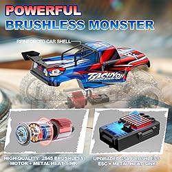 DEERC 1:10 Large Brushless RC Car for Adults, 3S