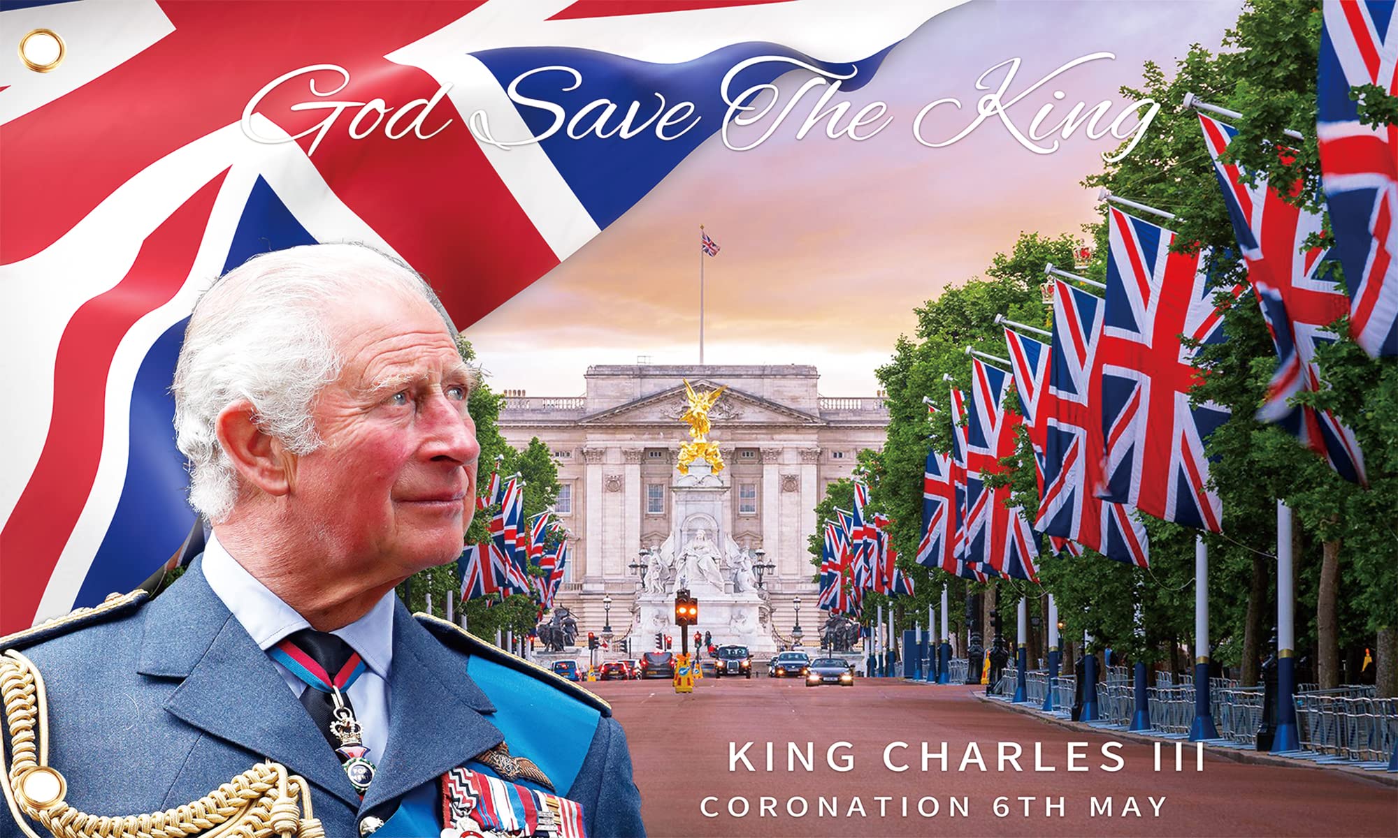 Kings coronation Decorations,King Charles Coronation Decorations Flag,5ftx3ft Coronation Flags King Charles,Coronation Party Decorations,Union Jack Flags for King Charles Coronation 2023(150cmx90cm)