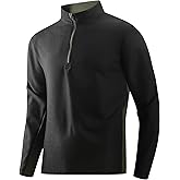 Alex Vando Mens Long Sleeve Zipper Golf Shirts Color Block Texture Polo Shirt for Men