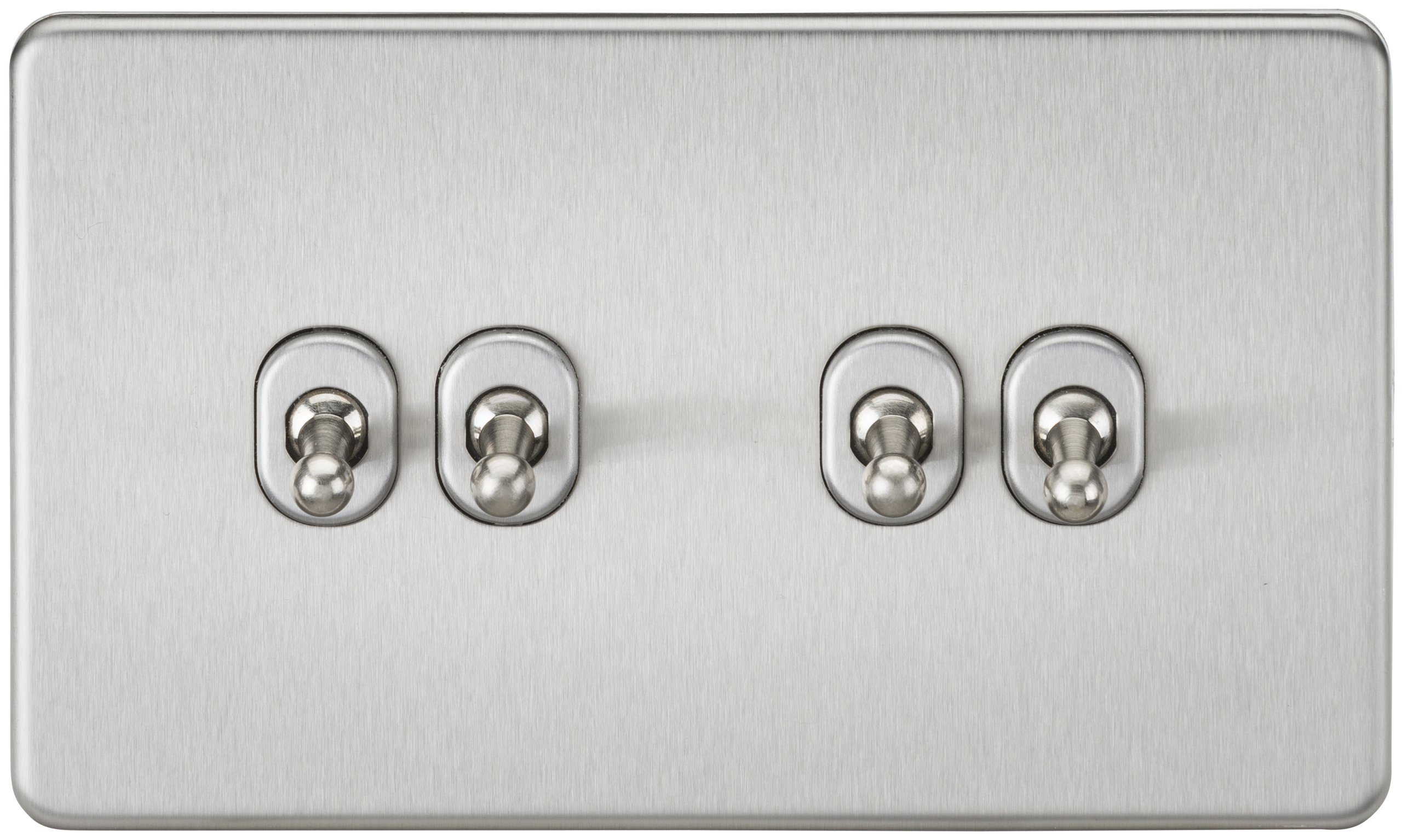 Knightsbridge Screwless 10A 4G 2-Way Toggle Switch - Brushed Chrome
