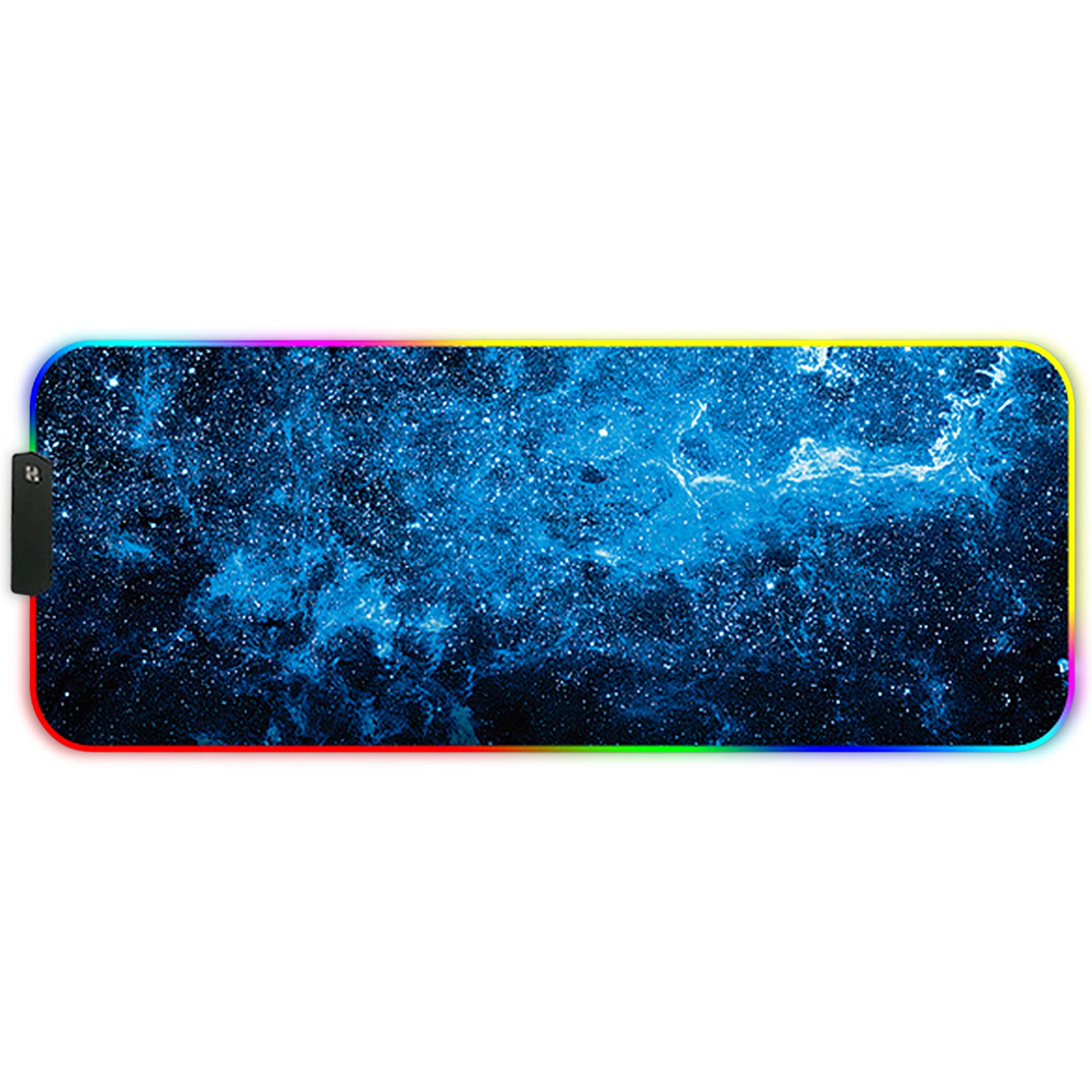 DORRISO RGB Gaming Mouse Pads Large XL 800x300x3 mm Led Mousepad Anti-slip Rubber Base Computer Keyboard Mice Mat for PC Laptop Desk Gaming Mouse Mats Blue