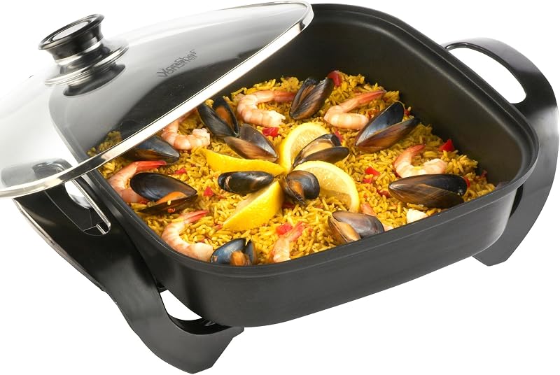 VonShef Electric Frying Pan 5L 30cm Multi Cooker 1500W Non-Stick