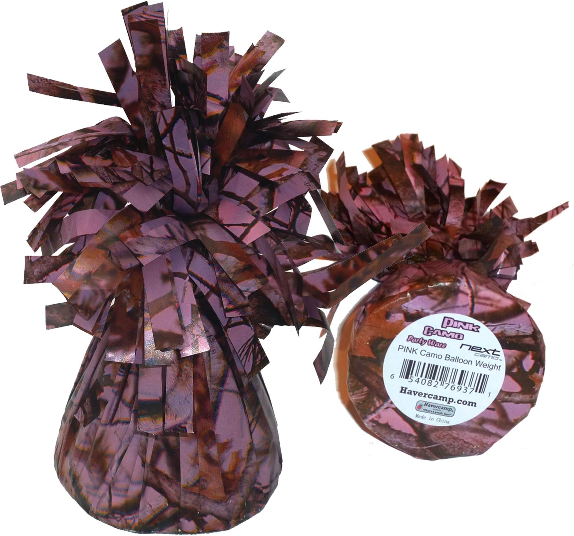 Havercamp Pink Camo Balloon Weight in Next Vista Pattern for Parties, Events