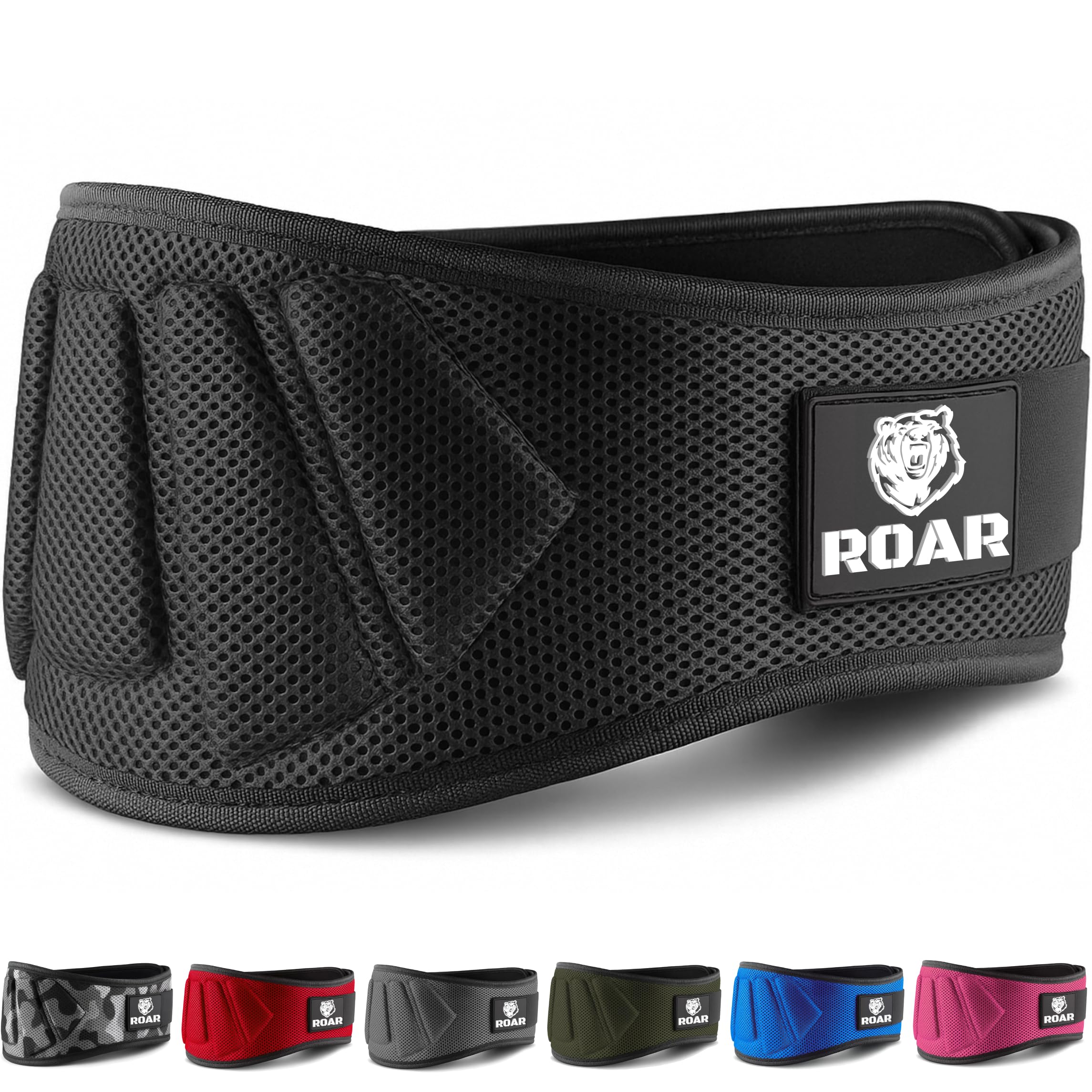 Roar® Weight Lifting Belt, Gym Belt, Powerlifting Belt, Lift Weight Belt, Deadlift Belt, Squat Belt, Lifting Belt Men, Lifting Belt Women (M, Black) — image 1
