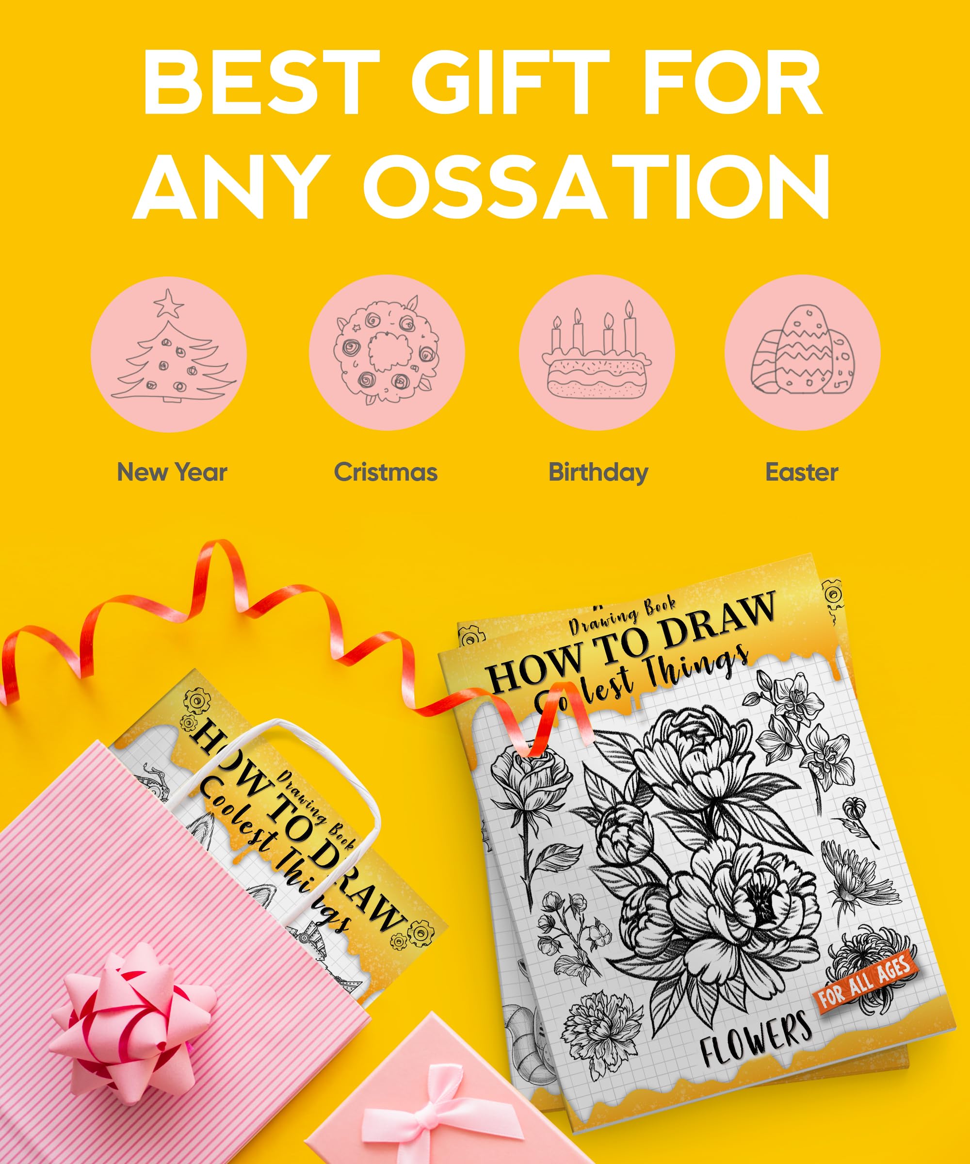 How to Draw Coolest Things Flowers: Unleash Your Inner Artist and Learn to Sketching Blossom Art ( Introduction and Step-by-Step Guide for Beginner Artist )