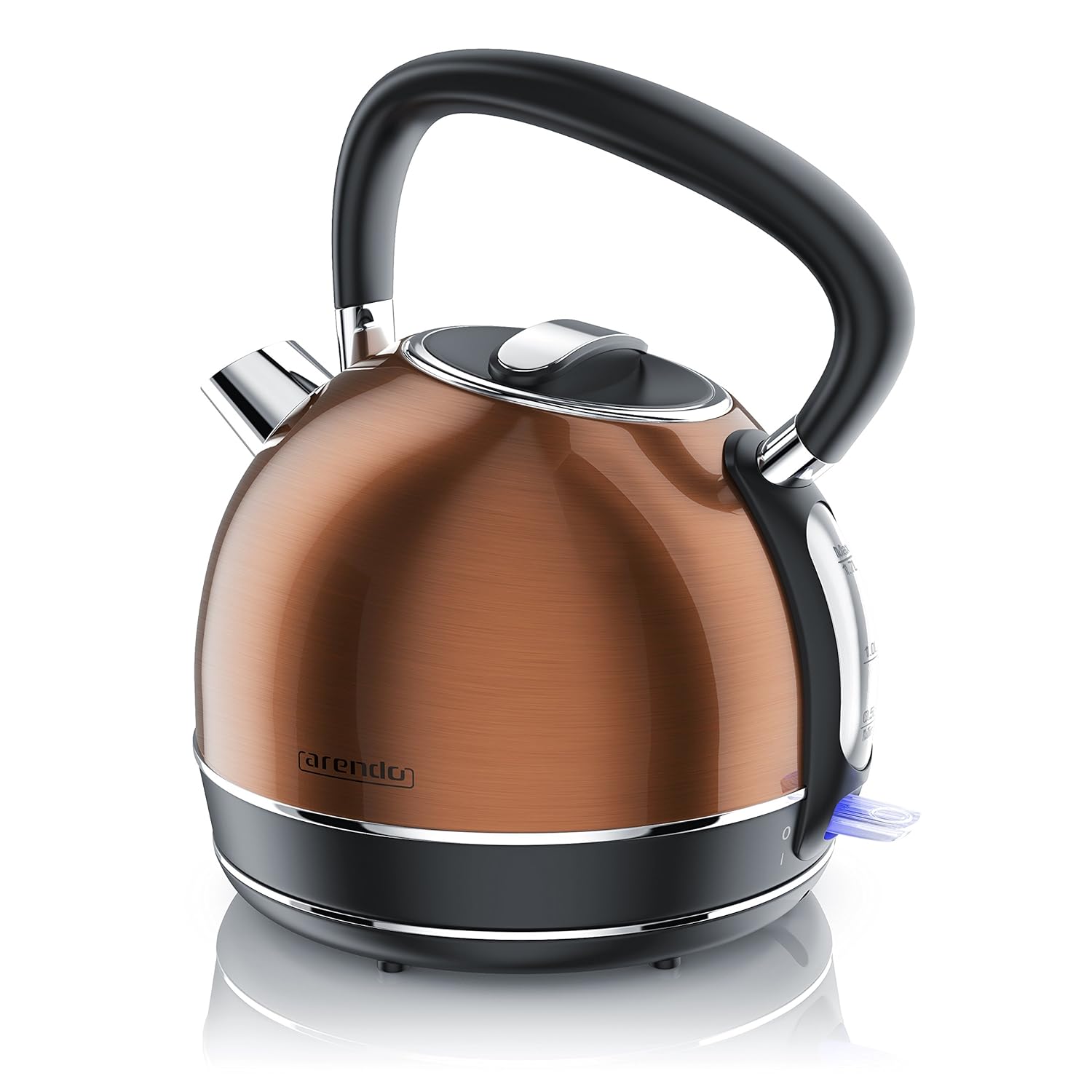 Arendo Hervidor de agua Eléctrico de acero inoxidable de estilo retro vintage