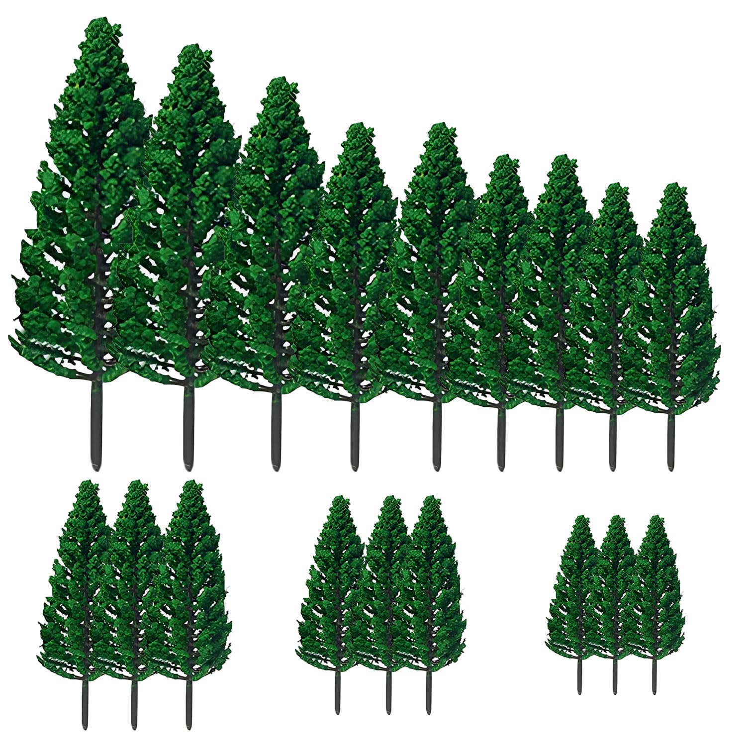 Photo 1 of WETEPUXI 18pcs Mini Model Miniature Fake Trees Scenery Architecture Trees for DIY Crafts Building Model Scenery Landscape Green 1.8-6 inch