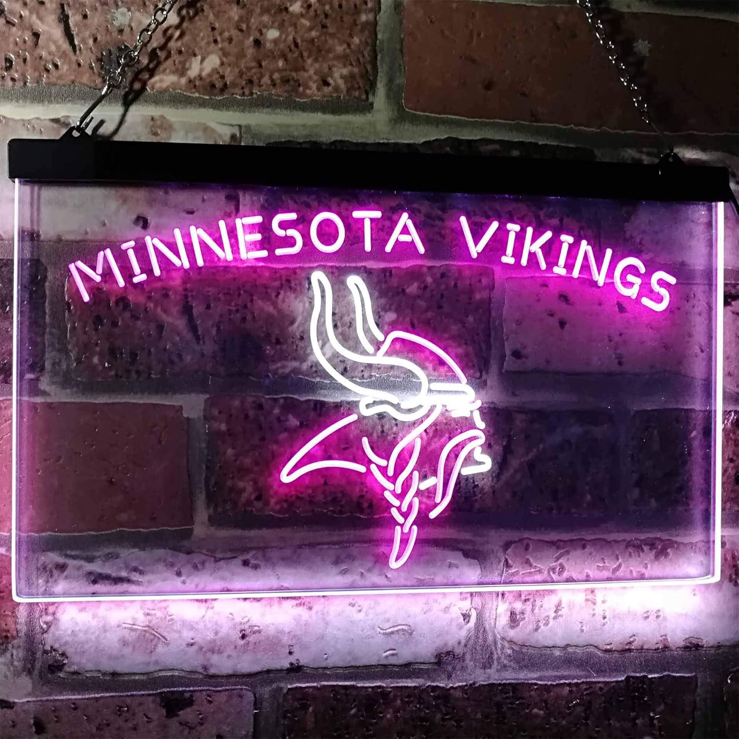 HGFDSA Neon Sign for Wall Decor Minnesotas Sport Team Viking Club Mancave Sign White + Purple W16 x H12 Home Bar Recreation Room Light, Gift for Boyfriend, Father