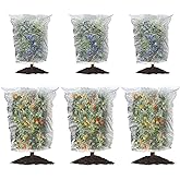 MIXC 6 Packs 2 Size Insect Netting Bag, Garden Bird Barrier Mesh Covers Bags With Drawstring, Bug Netting Plant Protection Co