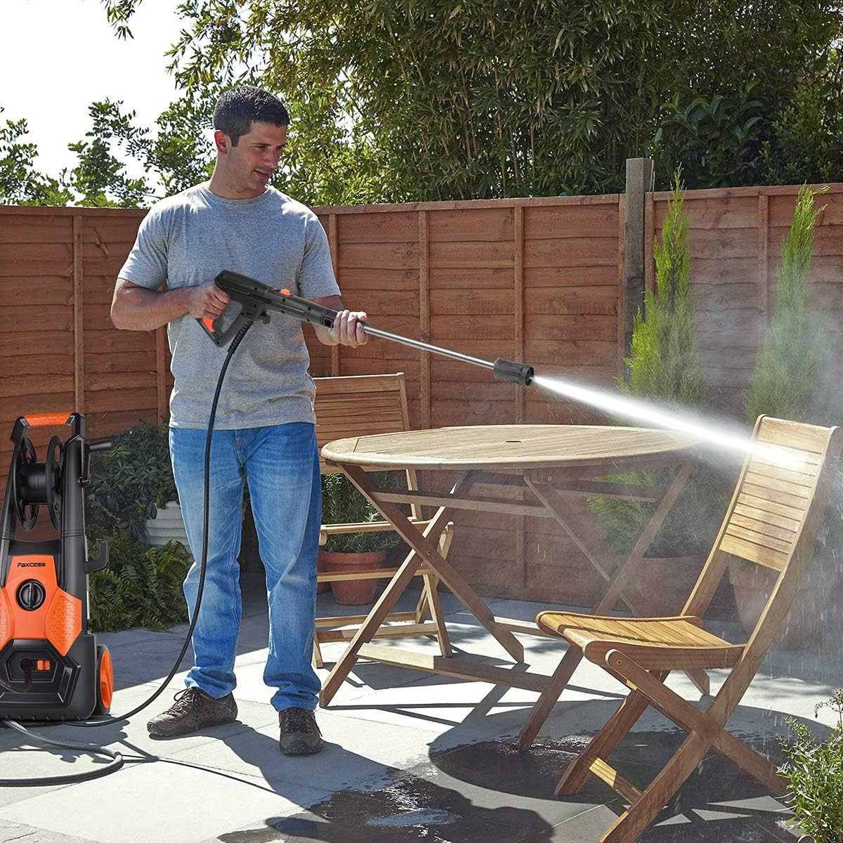 PAXCESS Electric Pressure Washer 2150 PSI 1.85 GPM High Pressure Power Washer Machine with All-in-One Nozzle, Hose Reel, Detergent Tank Best for Cleaning Homes/Buildings/Cars, Decks, Driveways, Patios : Garden & Outdoor