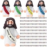 ajabavbd 200Pcs Little Jesus Figures, 200pcs Action Figures Jesus Figurines in Bulk, Jesus Love You, Religious Gifts for Christians Easter Egg Stuffers Fillers, Jesus (200)