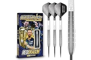 RED DRAGON Luke Humphries TX Series Premium Tungsten Darts Set with Flights and Stems