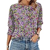 IECCP 3/4 Length Sleeve Womens Tops Summer 2026 Fashion Trendy Boat Crew Neck Smocked Work Dressy Casual T Shirt Blouses