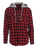 Gioberti Men's Removable Hoodie Plaid Checkered
