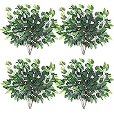 GTIDEA 24PCS Artificial Ficus Leaves Branches Faux Ficus Tree Branches Artificial Greenery Silk Floral Arrangement for Benjamina Tree DIY Wedding Bouquet Summer Wreath Wall Decor (24.04 Inch)
