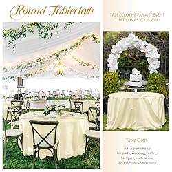 REWOMC 6 Pack Round Tablecloths - 120 Inch, Beige