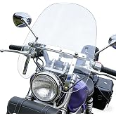 Areyourshop Large 18"x16" Windshield Windscreen (for 7/8", 1" Handlebars) for Harley Sportster Dyna Touring Softail for Honda CT125 Cruisers &amp; Standards for Kawasaki Vulcan 900, for Suzuki Savage