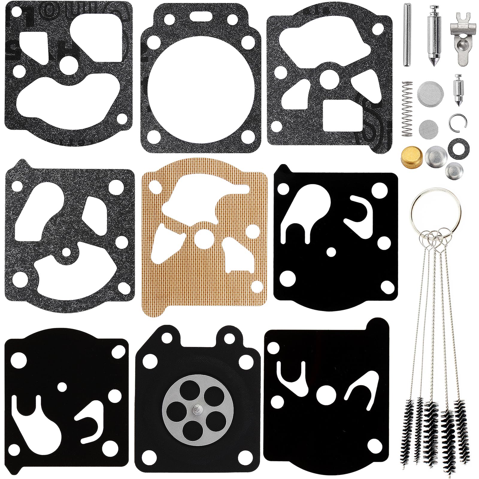 QAZAKY Carburetor Diaphragm Gasket Rebuild Repair Kit Compatible with K24-WAT WT 2-Cycle String Trimmer Blower Chainsaw Poulan Weedeater Ryobi Ryan IDC Homelite Lawnboy Toro McCulloch