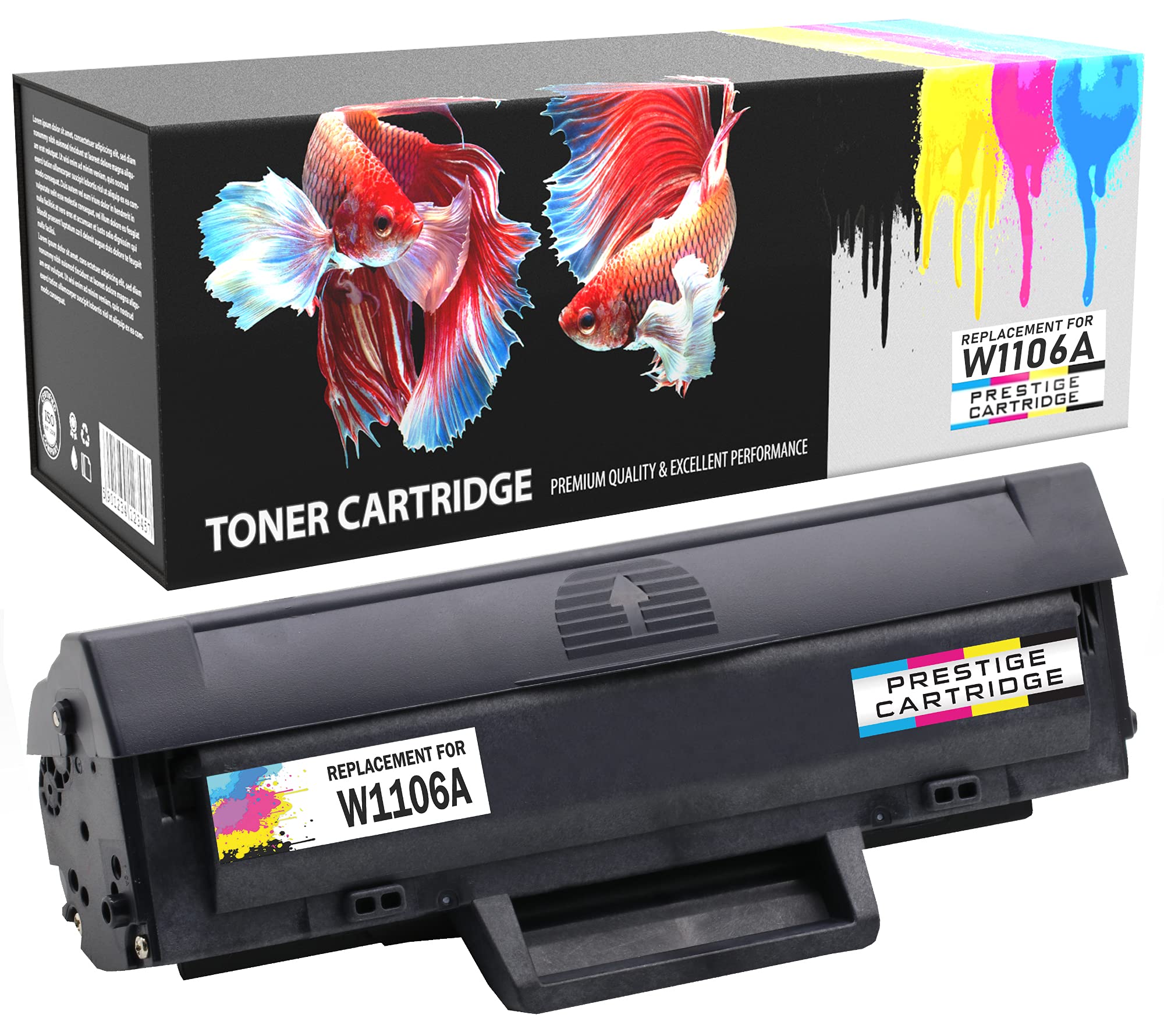 Prestige Cartridge Compatible W1106A 106A Laser Toner Cartridge with CHIP for HP Laser 107a, 107r, 107w, MFP 135a, 135ag, 135r, 135w, 135wg, 137fnw, 137fwg - Black | 1,000 Pages