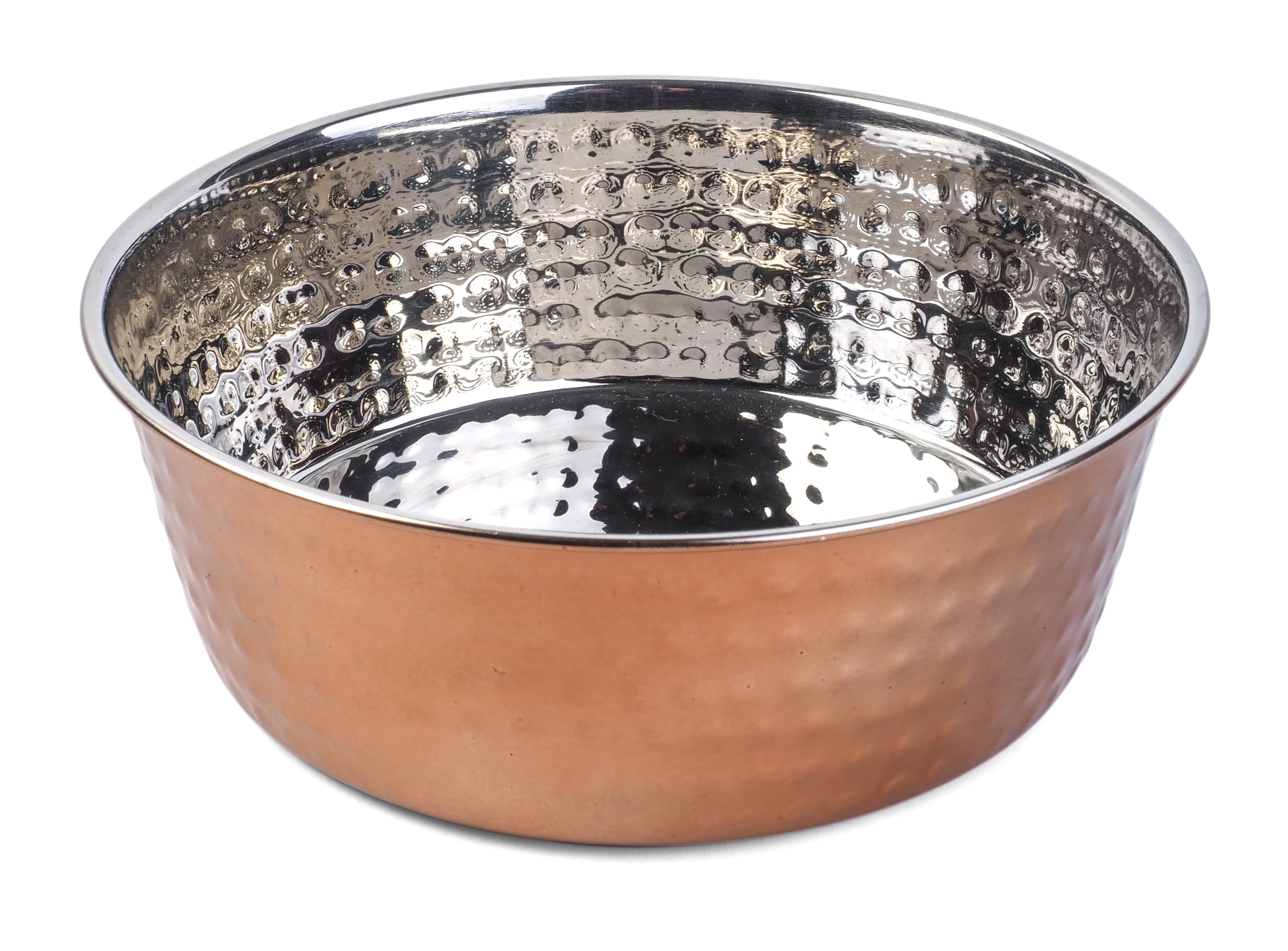 Fuzzl Premium Copper Dog Bowl 17cm - Medium Dog Bowl Eco-Friendly, Water Purifying, Non-Toxic Dog Bowls - Versatile Dog Water Bowl for Hydration, Feeding