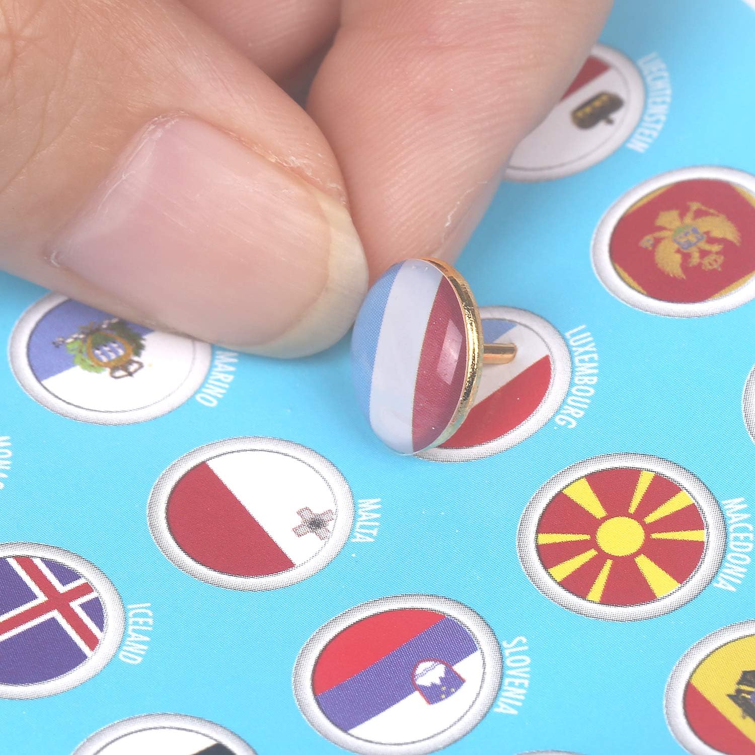 VEYLIN 100 Pieces Thumb Tacks The National Flag Pins Decorative Drawing ...