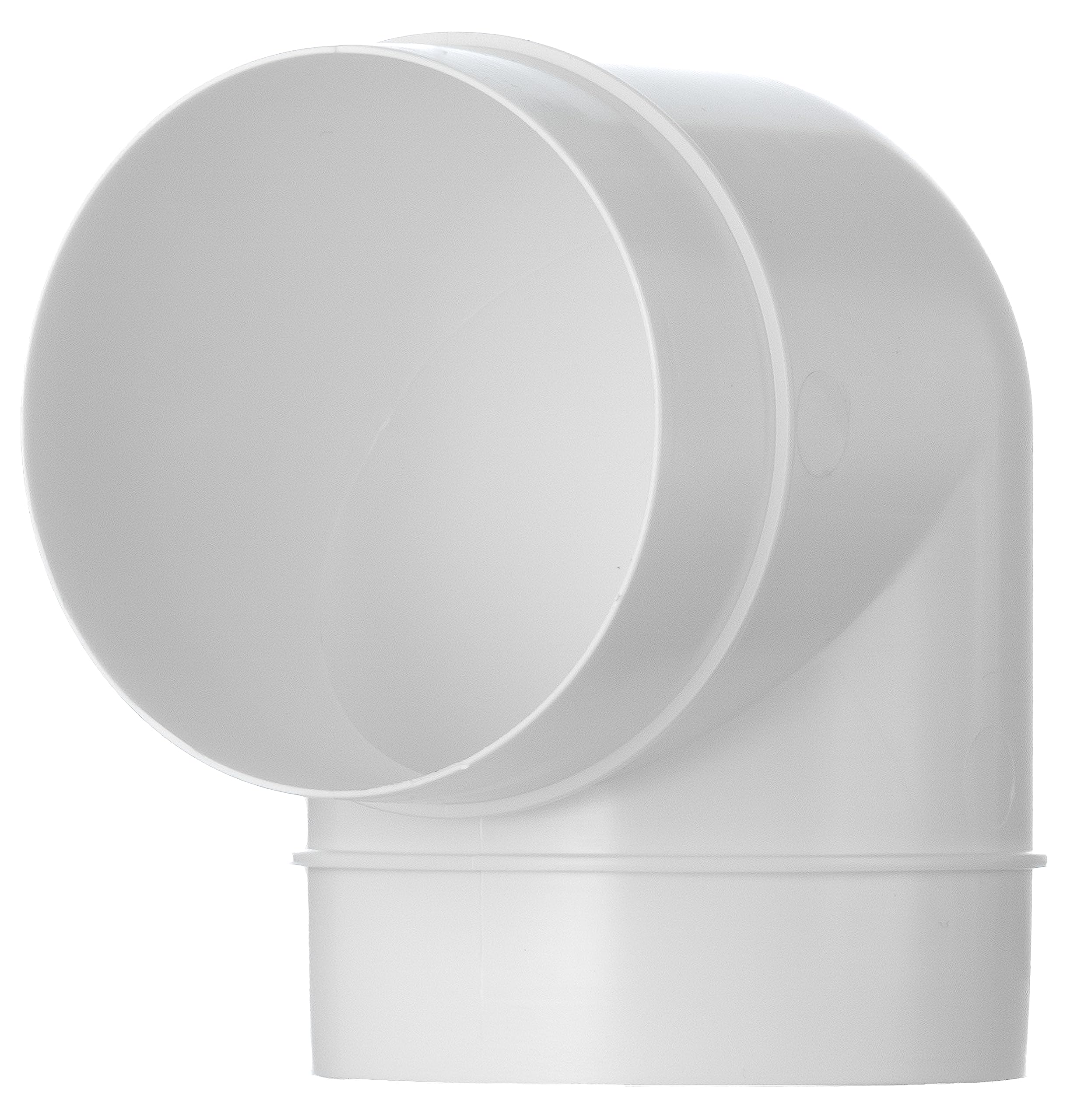 Steinberg14 White Ø 100mm / 4inch 90 Degree Elbow PVC Connector for Ventilation System, Round Ducting Pipe Connector