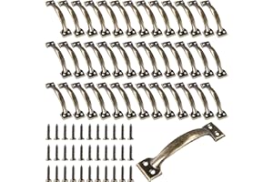 ZEONHEI 40 Pack Bronze Metal Gate Handles,4 Inch Door Pull Handle Shed Door Handle with Screws, Screen Door Handle Fence Gate Handles for Outdoor Fences Wooden Doors