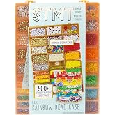 STMT D.I.Y. Rainbow Bead Case, Includes Over 500 Jewelry Making Supplies, Including Cute Beads for Jewelry Making, Bracelet Charms, Storage Case, Friendship Bracelet Kit, Teen Girl Gifts
