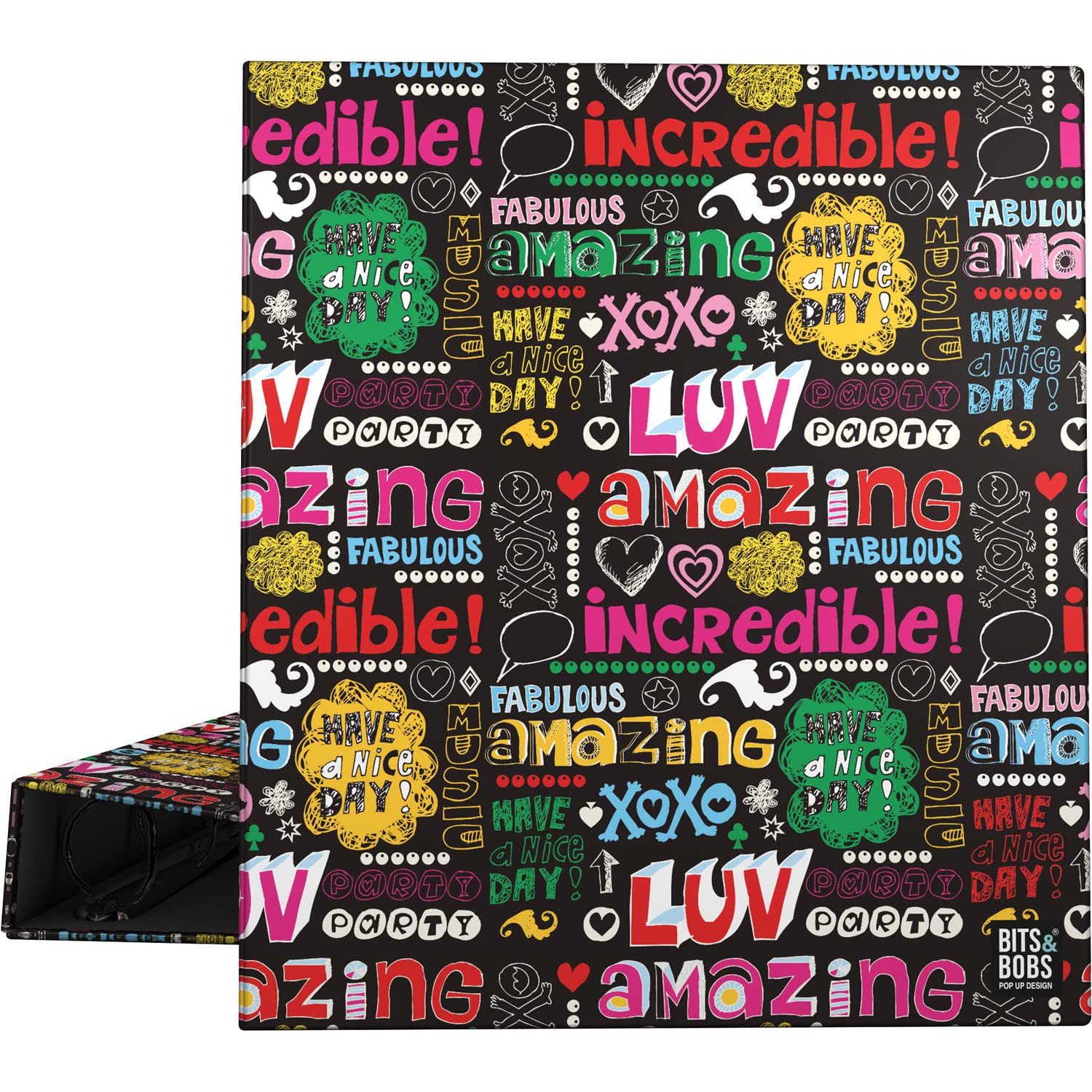 Grafoplás | A4 Ring Binder | 4 Mixed Rings 40mm | Bits & Bobs Pop Up Design Collection | Nice Day | FSC Certified