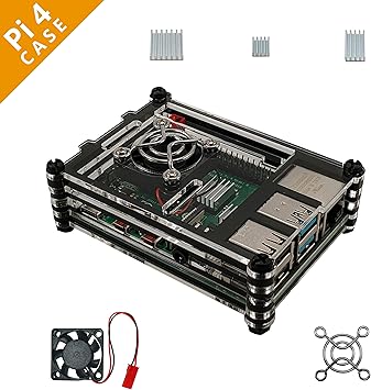Amazon Com Axxion Hypercool Raspberry Pi 4 B Case Fan Heatsinks Metal Guard Premium Acrylic Zebra Edition Computers Accessories