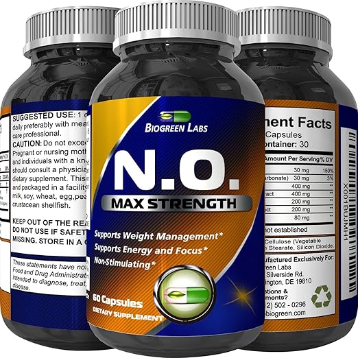 Nitric Oxide Support Pills Natural Workout Supplement & Exercise Enhancer Boost Energy
