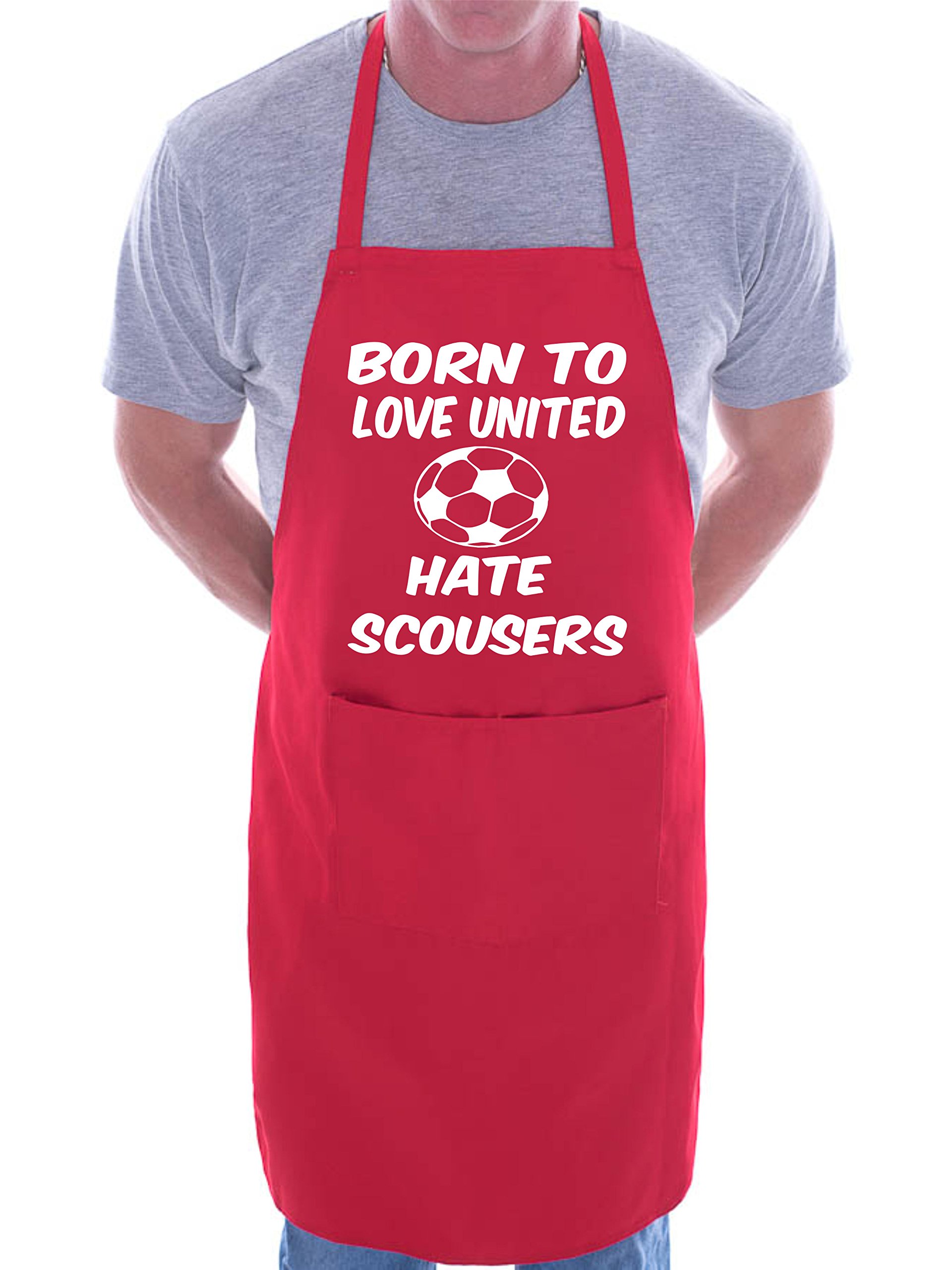 Print4U Love Man Utd Hate Scousers BBQ Cooking Funny Novelty Apron Red
