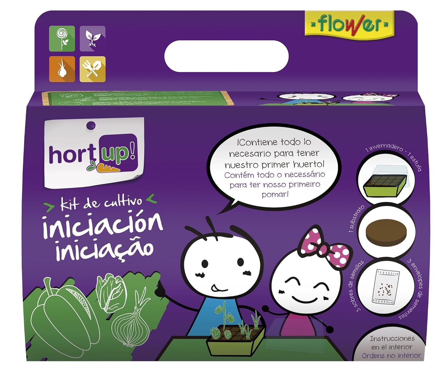 Flower 55097 55097-Kit de iniciación al huerto, No Aplica, 18.5 ...