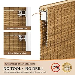 LazBlinds No Tools No Drill Cordless Bamboo Roman