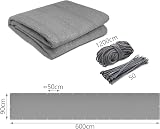 VOUNOT Balcony Privacy Screen 90x600cm HDPE Grey Wind UV Weatherproof Cover view 7
