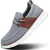 Mens Casual Slip in Boat Shoes Fashion Lightweight Slip On Loafers Walking Beach Sneakers Work Mesh Oxfords Soft Sole