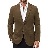 PJ PAUL JONES Mens Corduroy Blazer Slim Fit Casual Sports Coat Jacket | Cotton Corduroy Fabric, Two Button, Machine Wash, Slim Fit, Classic Fall and Winter Blazer, Daily, Business, Wedding, Party