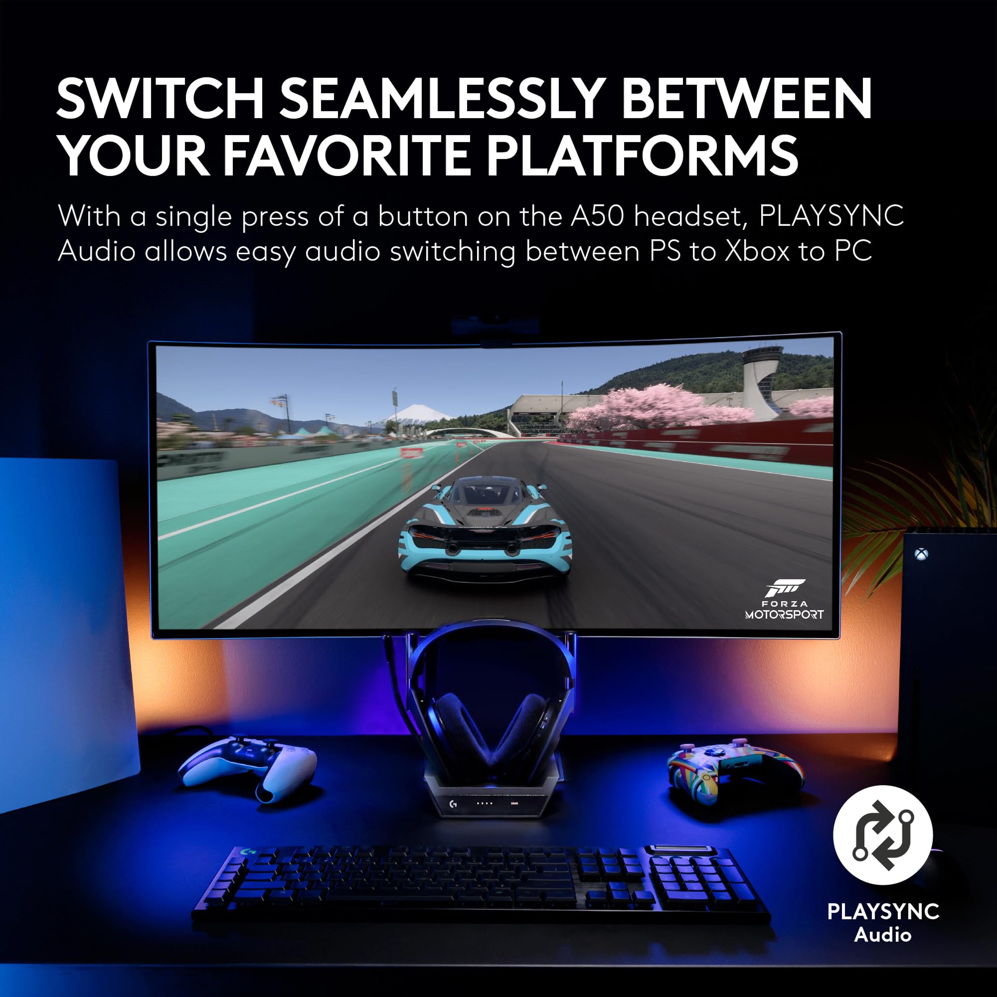 Logitech G Astro A50 Multi-Platform Wireless Gaming Headset + Base Station for PS5/Xbox/PC: PLAYSYNC Audio Switcher, 16bit/48kHz (Console), 24bit/48kHz (PC), 24hr Battery, 2.4GHz & BT - Black