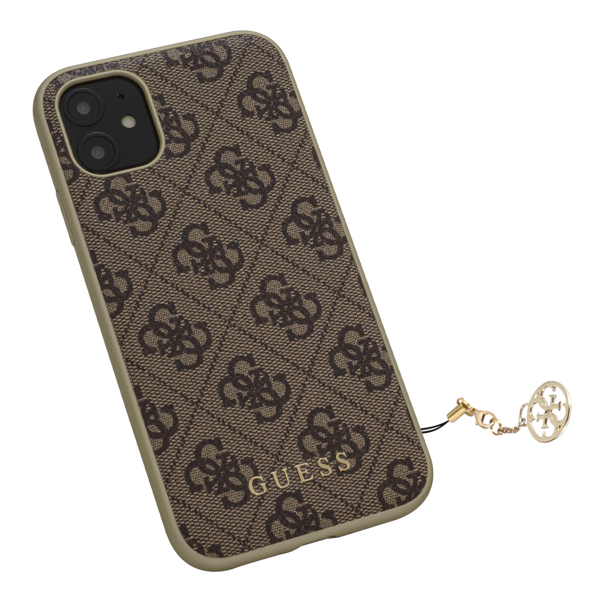 Keepxyz Charm Funda para iPhone X y iPhone Xs Protector con Acabado tipo Tela y Dije Dorado Resistente a Impactos