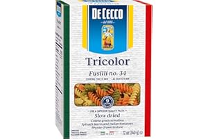 De Cecco Tri-Color Pasta, Fusilli No.34, 12 Ounce