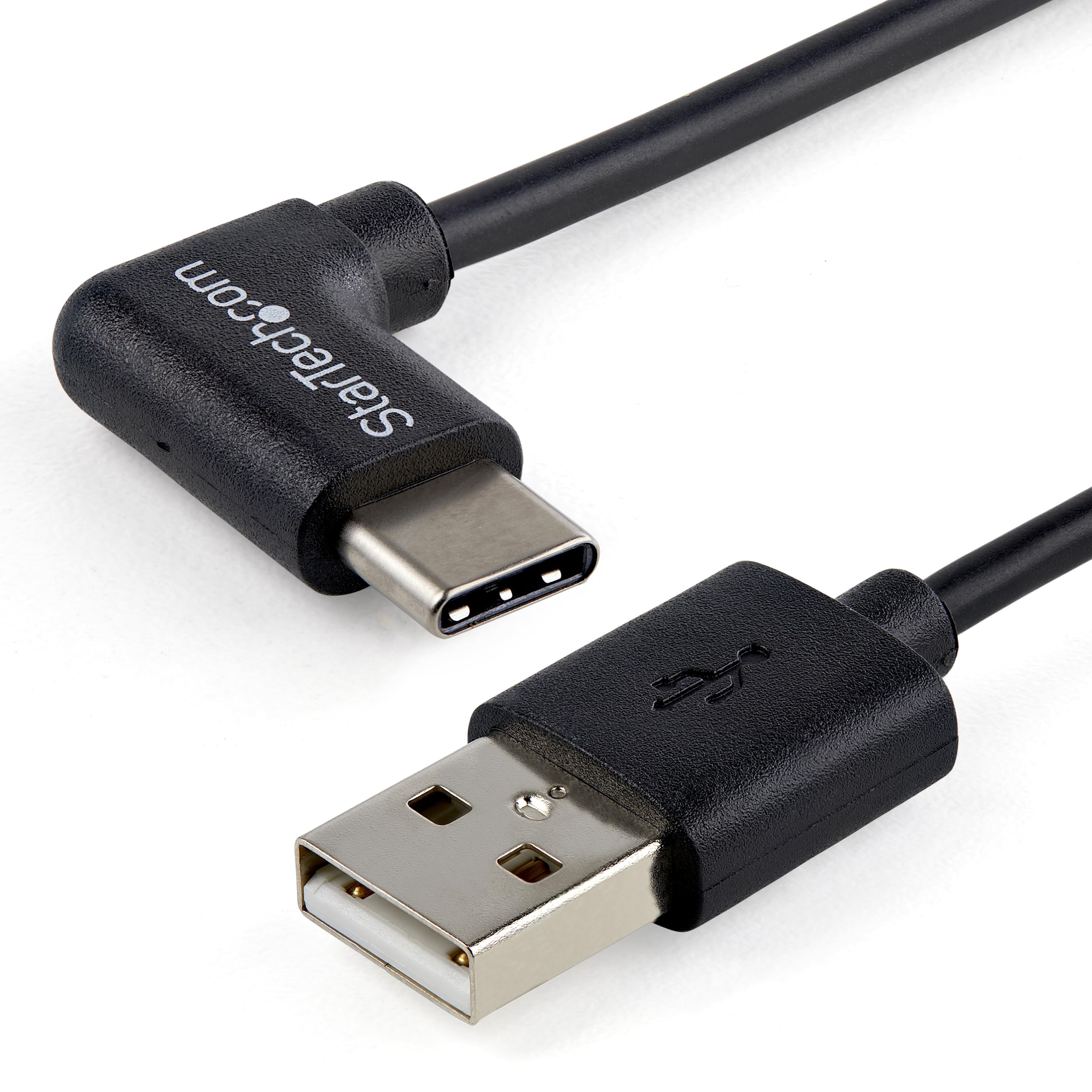 StarTech.com USB to USB C Cable – 1m / 3 ft – Right Angle USB Cable – USB A to USB C Cable – USB 2.0 Cable – USB Type C Cable (USB2AC1MR), Black — image 1