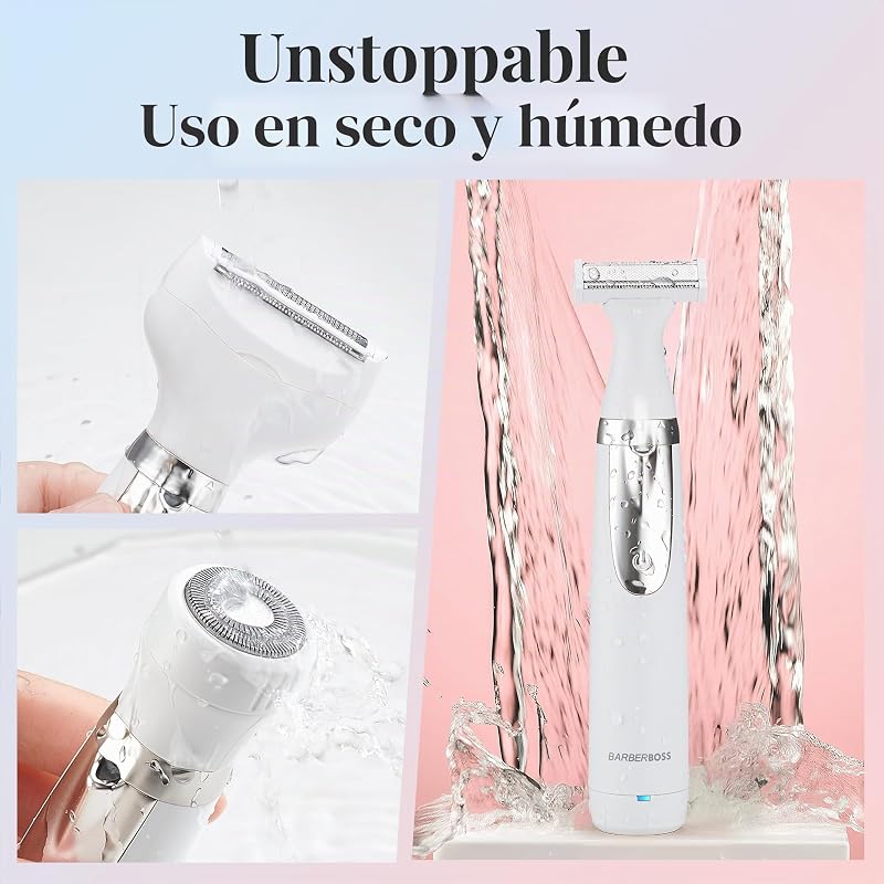 Afeitadora eléctrica para mujer, afeitadora portátil 3 en 1 para mujer, afeitadora corporal, de bikini y facial, afeitadora inalámbrica, depiladora facial, QR-8003