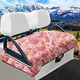 YOKYHOM Golf Cart Seat Covers for 2 & 4 Passenger Carts, Thick Short Plush with Non-Slip Backing, Ultra Soft Seat Towel Blanket, Fits EZGO, Club Car, Yamaha, 51"x30.5", Colorful Red