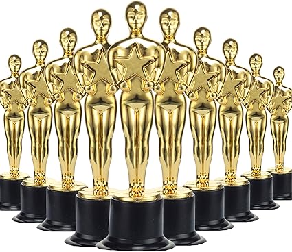 Amazon Com 36 Pack Gold Award Trophies Party Favors Gold Oscar Trophy For Award Ceremony Theme Party Birthday Party Movie Night Classroom Prize Office Competition For Boys Girls Teens And Adults Toys Games