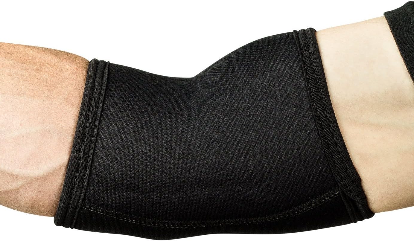 Stoic Elbow Sleeves for Powerlifting - 7mm + 5mm Thick Neoprene Sleeve for Bodybuilding, Weight Lifting Best for Squats, Cross Training, Strongman Professional Quality & Ultra Heavy Duty (Pair) : Industrial & Scientific