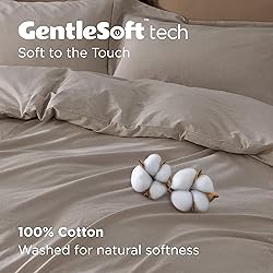 Bedsure 100% Washed Cotton Duvet Cover Full Size