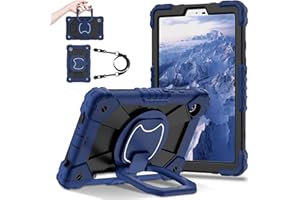 OPLiRRK for Samsung Galaxy Tab A9/A11 8.7 Inch 2023/2025 Case 360 Rotating Stand Shoulder Strap Heavy Duty Shockproof Protect