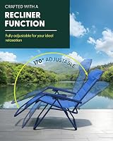 KEPLIN Set of 2 XXL Premium Heavy Duty Padded Zero Gravity Chairs Luxurious view 4
