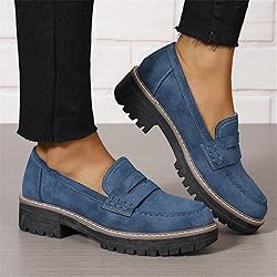 Womens Loafers Shoes Platform Chunky Penny Loafer