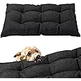 HOMBYS Chew Proof Dog Bed Indestructible and Durable Dog Crate Bed for Aggressive Chewers & Crazy Diggers, Water Resistant Crate Pad Mat Kennel Pad, (22"x35", Black)